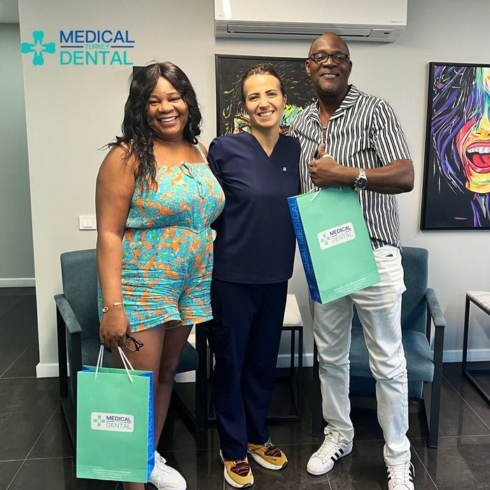 Patients have photo with patients after having invisalign in Turkey